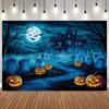 Halloween Skeleton Pumpkins Backdrop Skull Spider Web Baby Kids Halloween Party Decor Photography Background Photo Studio Props15