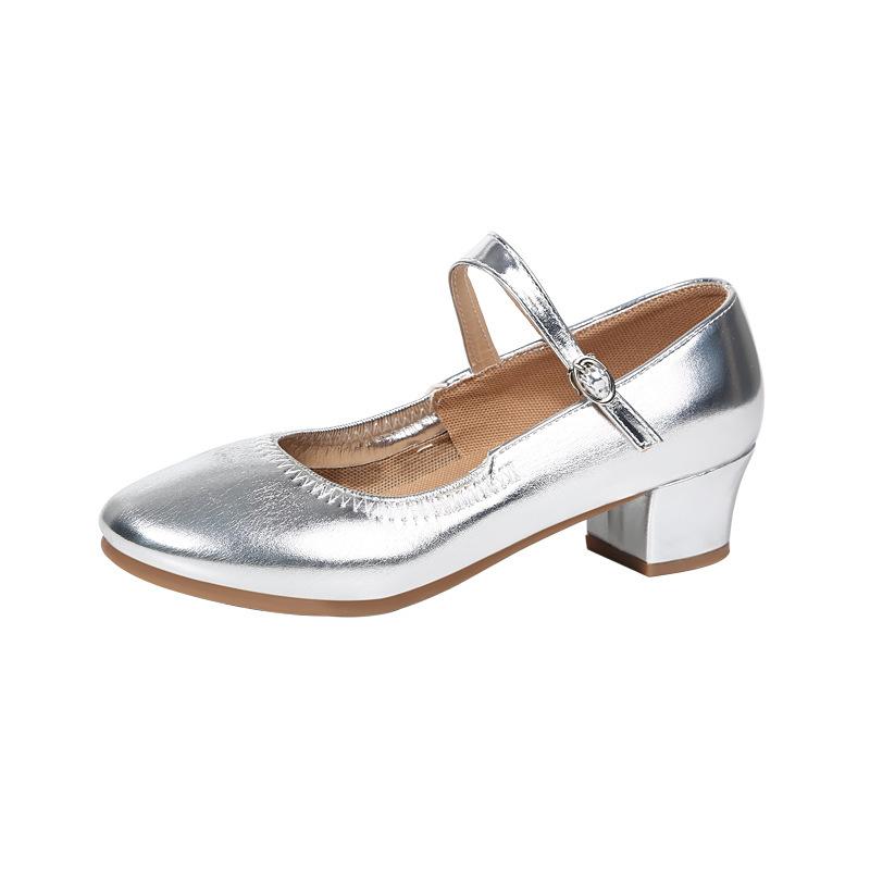 

Новые туфли для танцев в стиле дабл-клаймбинг, женские танцевальные туфли на мягкой подошве, туфли для танцев на четыре сезона, женские тренировочные туфли для преподавателей 34 серебряный