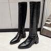 Fashion High-heeled French Long-tube Knight Boots for Women 2025 New Autumn and Winter Temperament Pointed Toe Retro Boots
