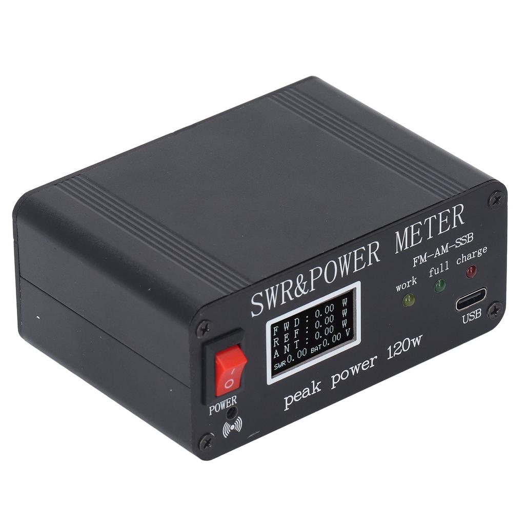 1.8MHz‑50MHz SWR Power Wavelength Meter Organic Light Emitting Diode Screen Shortwave Antenna Tuner with Type C Port