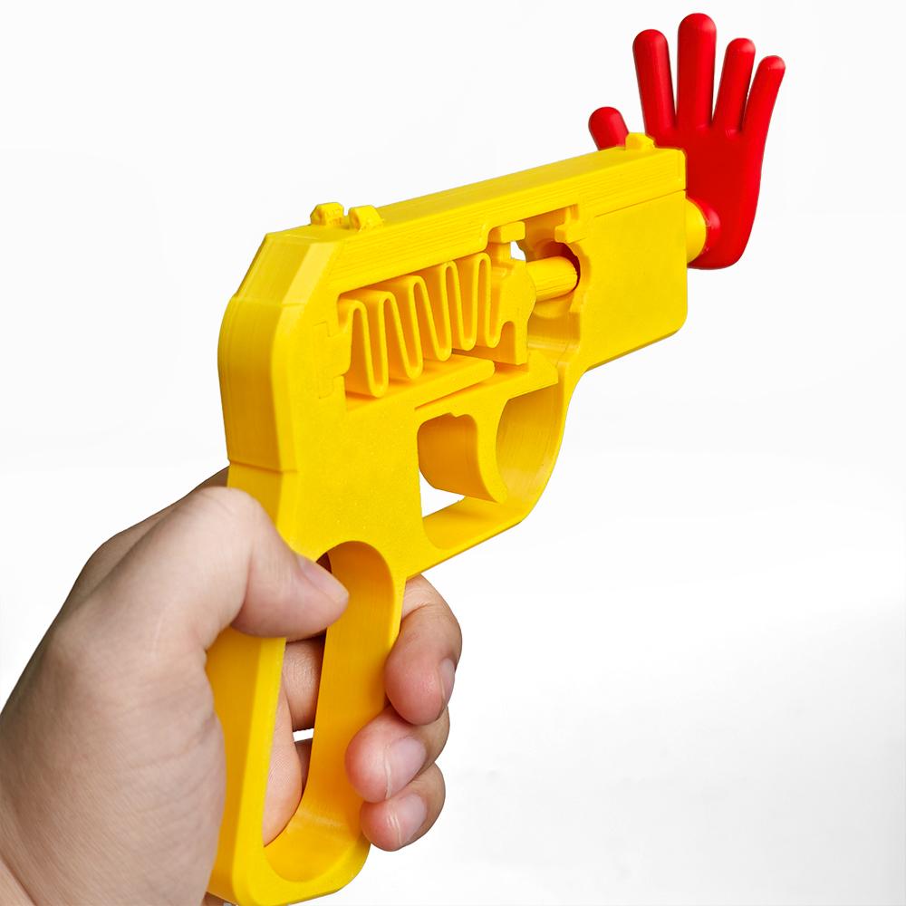 NOVO Prop Impresso em 3D Pistola de Brinquedo Lançador de Palma Substituível, Brinquedo de Mão Interativo Engraçado para Lembrancinhas de Festa Esportes ao Ar Livre