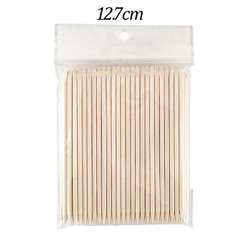 Nail Art Wood Sticks: Dotting, Cuticle Pusher, and Nail Remover with Pointed and Slanted Ends