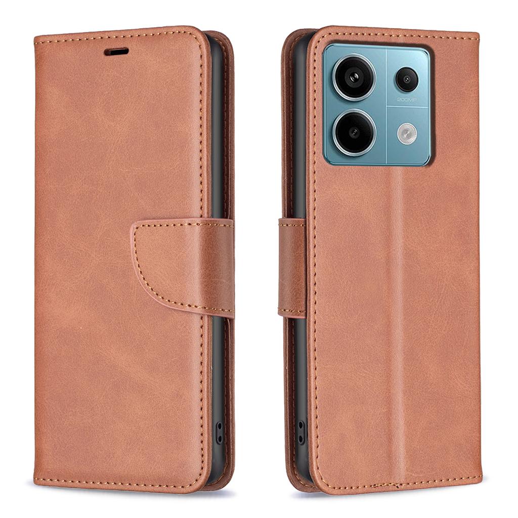 For Xiaomi Redmi Note 13 Pro 5G/Poco X6 5G Leather Wallet Case Solid Color Stand Phone Cover
