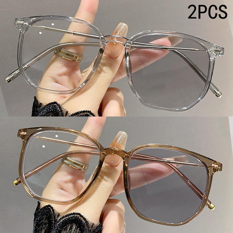 

2/3PCS Photosensitive Color-changing Nearsighted Glasses With Retro Polygonal Design And Anti-blue Light Function.2982 -75