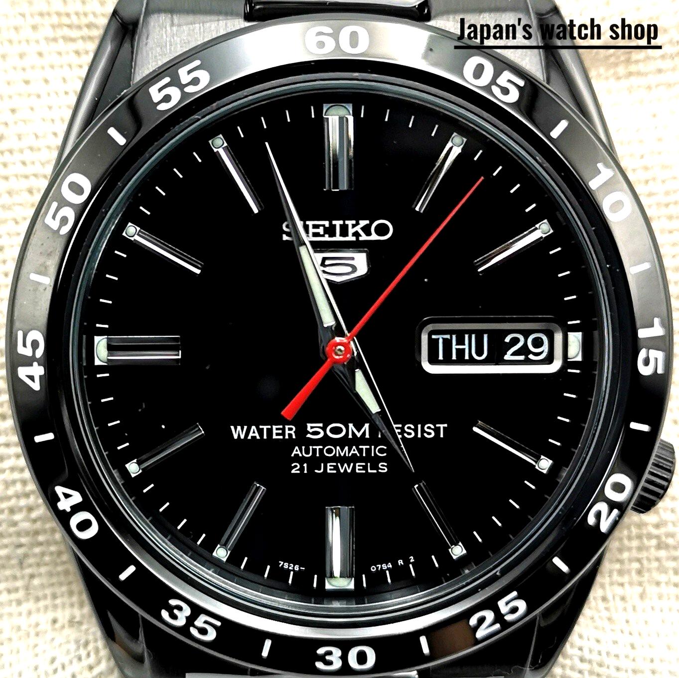 SEIKO SEIKO5 SNKE03K1 SNKE03KC Black Automatic Mens Watch Box
