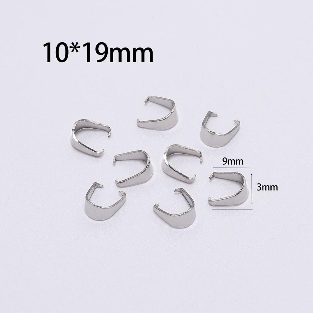 50-100Pcs Stainless Steel Pendant Clasps Hook Clips Bails Bail Bead Necklace Pendants Connectors For Jewelry Making Findings DIY