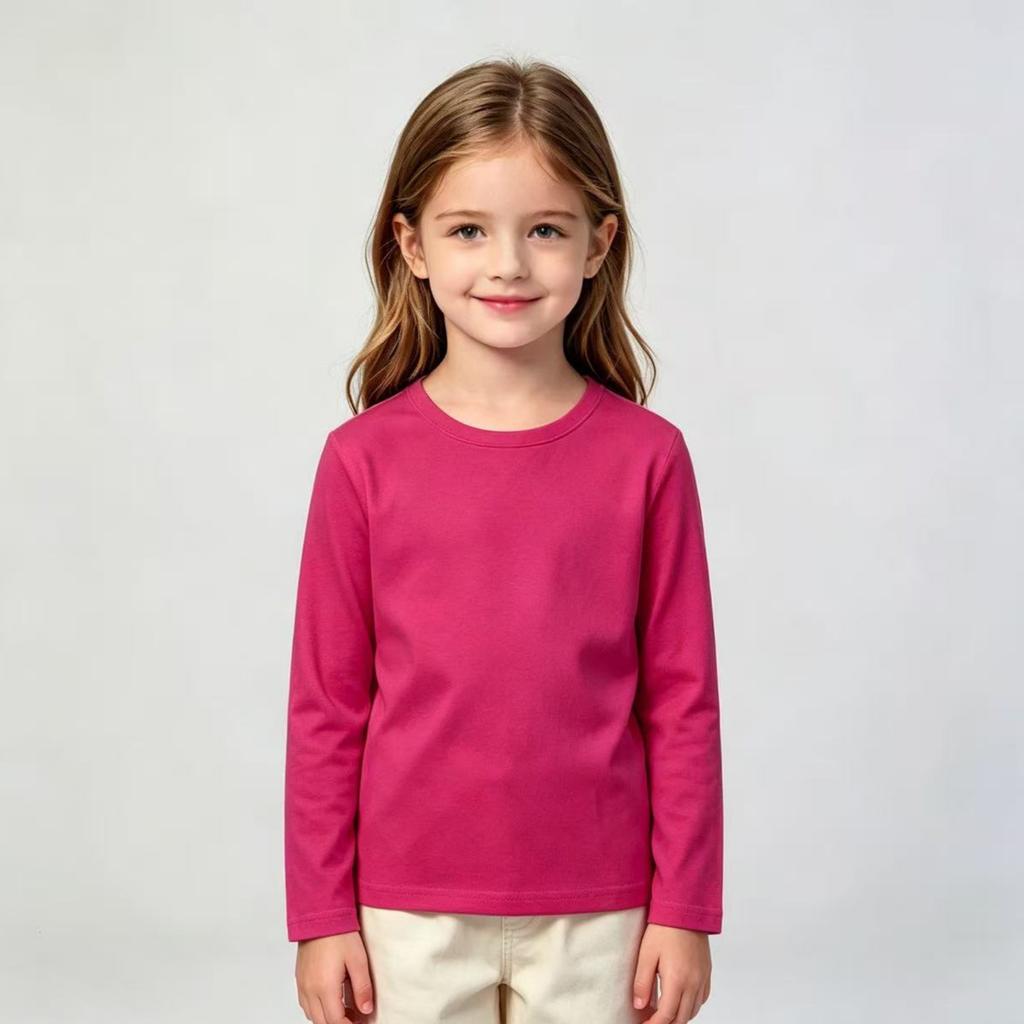 Kids' Color Long Sleeve T-Shirt Casual Basic Layering Top for Boys and Girls
