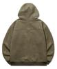Trillion Leather Patch Suede Work Zip-Up Hoodie_Khaki