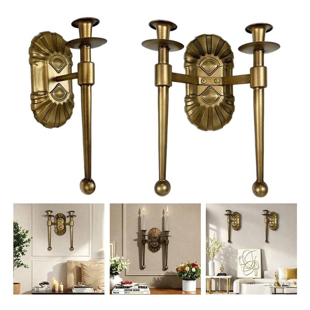 Iron Candle Base European Style Hanging Candlestick Fashion Wall Mounted Candle Holder  Dining Room