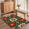 Vintage Floral Medallion Area Rug Non Slip Wear Resistant Soft Washable Entryway Floor Mat for Living Room Bedroom Kitchen Decor