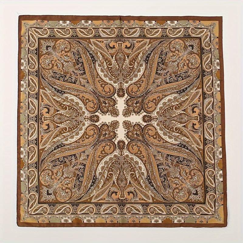 New Design Paisley Houndstooth Printed Square Scarf Soft Satin Thin Smooth Neck Scarf Sunscreen Headscarf For Women Head Wrap