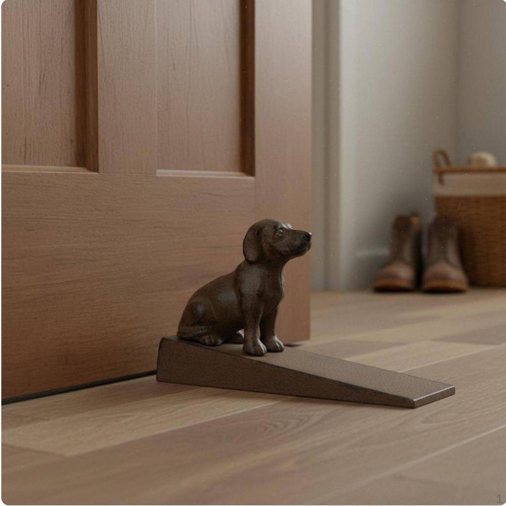 Iron Cartoon Door Stop No Animal AntiCollision for Indoor Bronze Puppy Solid Plug