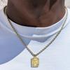 18K Gold Stainless Steel 26 Letter Pendant Necklace with Twisted Chain - Hip Hop Style