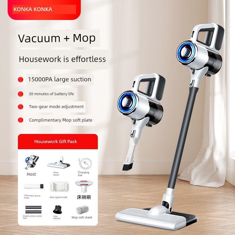 Konka Vacuum Cleaner For Home Large Suction Handheld Wireless a Suction Machine Suction Cat Hair Car Suction Mop All-in-One Machine Official