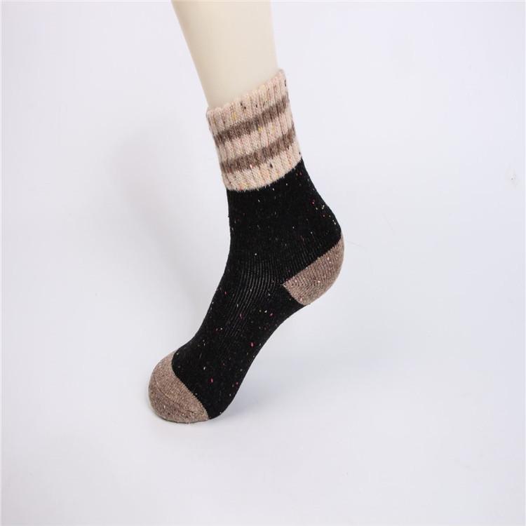 Japanese Style Women's Warm Rabbit Wool Socks - Autumn/Winter, Thick Two-Bar Terry Dot Yarn