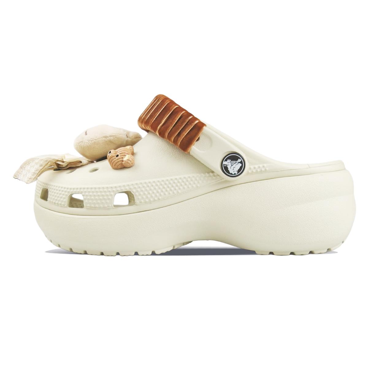 

Crocs Classic Platform Clog EVA Casual and Comfortable Trendy Versatile Personality Hole Shoes Women s Off-White 36-37 экрю