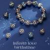 Bamoer 925 Sterling Silver Multi-color Zircon Infinite Love Birthstone Bead Charm for Original Bracelet Bangle Women Jewelry