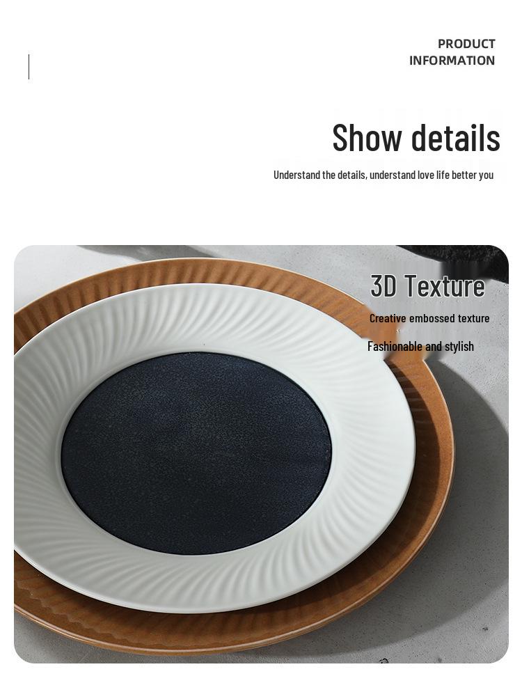 High-End Multi-Color Ceramic Dinnerware Set: Western Plates, Soup Bowls, Salad Bowls, and Wide-Edged Flat Plates for Commercial Use.