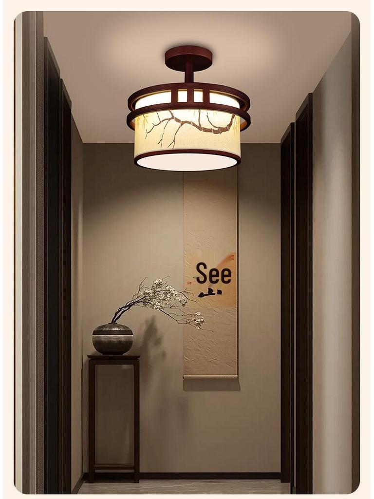 Song Dynasty Bamboo Leaf Zen Ceiling Light for Living, Dining, Bedroom, or Study.