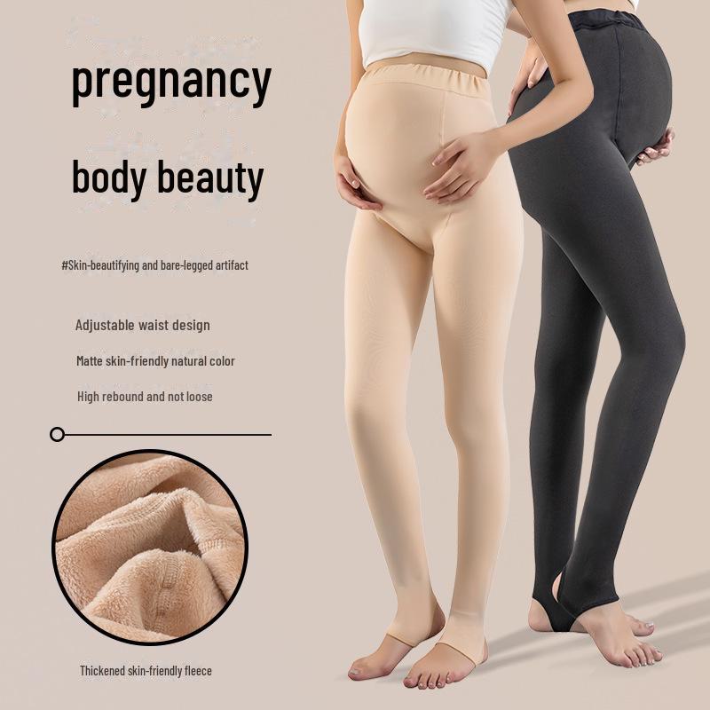 

Поножи материнства: Эффект голых ног, Поддержка живота, Регулируемый, Стиль весна/осень, Плюс бархатная толщина для зимы. 300g thick fleece