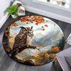 Autumn Owl Round Area Rug,Carpet Rug for Living Room Bedroom Sofa Playroom Decor,Non-slip Floor Mat