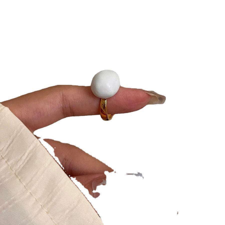 Water Drop Open Adjustable Ring: European & American Style, Simple Fashion, Stackable Creative Index Finger Ring for Women