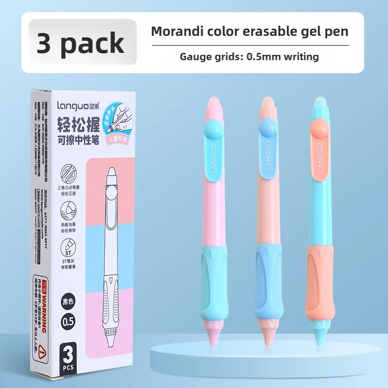 LANGUO ST Tip Retractable Gel Pen for Kids Ergonomic Grip Writing Friction Erasable Blue Black Ink Stationery School Supplies