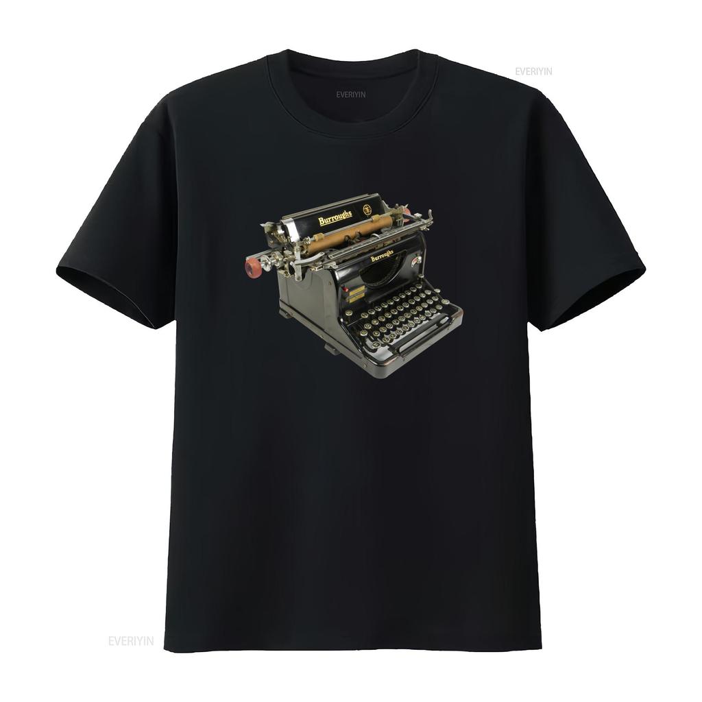 Vintage Burroughs Typewriter T Shirt for Retro Tech Lovers vintage Washed streetwear designer clothes Versatile Casual Stylish
