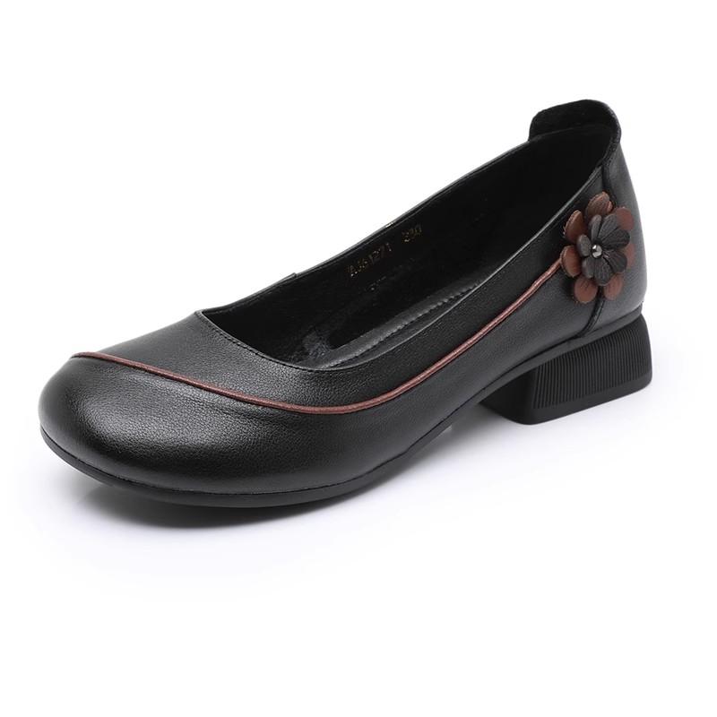 Fashion GKTINOO Women Shoes Genuine Leather 2025 Spring New Dress Shoes Women Large Size Low Heels Office Lady Shoes Women