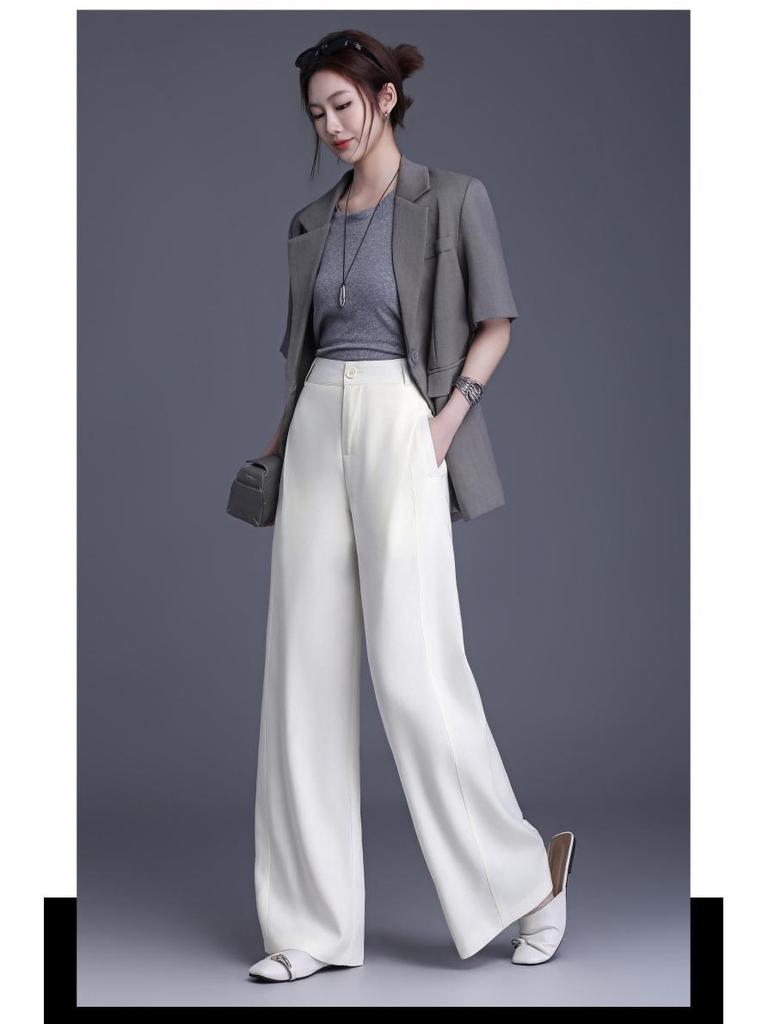 Women's 2026 High-Waisted Wide-Leg Lyocell Pants - Fashionable Loose-Fit Trousers with Elegant Drape