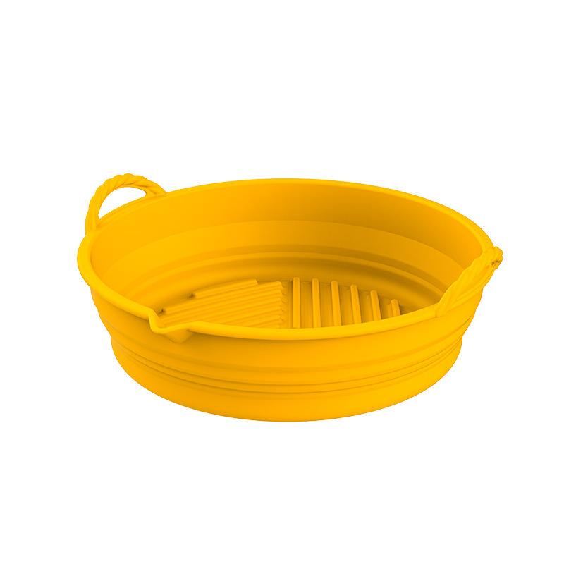 Air Fryer Silicon Basket About 20cm Round/square/rectangular Oven Baking Tray Foldable Reusable Silicone Pot Replacement Pan