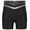 Girls Gymnastics Dance Shorts Metallic Trim Shiny Rhinestones Elastic Waistband Bottoms