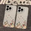 Iphone For 15 Pro Max Transparent Phone Case With Flower Print Design Decoration