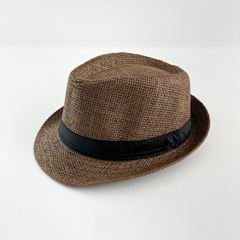 Sombrero Fedora de Primavera y Verano para Niños: Sombrero de Paja para Niños y Niñas, Protección Solar, Ropa de Viaje y Playa, Estilo Británico.