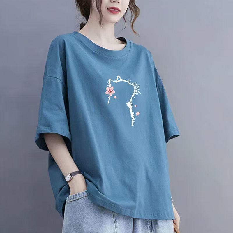 

Летняя женская хлопковая футболка с короткими рукавами, женские свободные топы 3XL