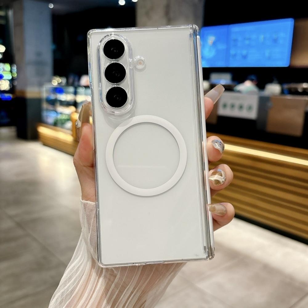 Transparent Magnetic for Magsafe Case for Samsung Galaxy Z Fold 7 6 5 4 Wireless Charge Acrylic Clear Hinge Phone Cover