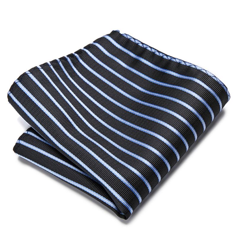 Men's Striped Jacquard Pocket Square for Weddings and Business Suits