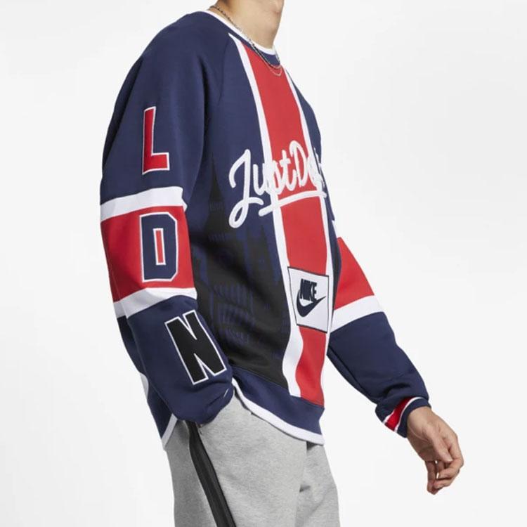 Nike City Edition London Patchwork Hoodie Men Tops Red Blue AR1993-410