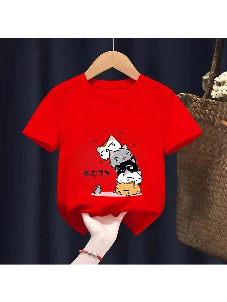 Kids Girls Just a Girl Who Loves Cats Graphic TShirt Soft Cotton Crew Neck Tee Casual Summer Wear for School Playdf0020