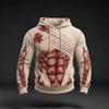 Sudadera con Capucha Estampado 3D Completo Esqueleto Sangriento Caja Torácica Huesos Salpicaduras de Sangre Cordón Bolsillo Halloween Gótico Jersey
