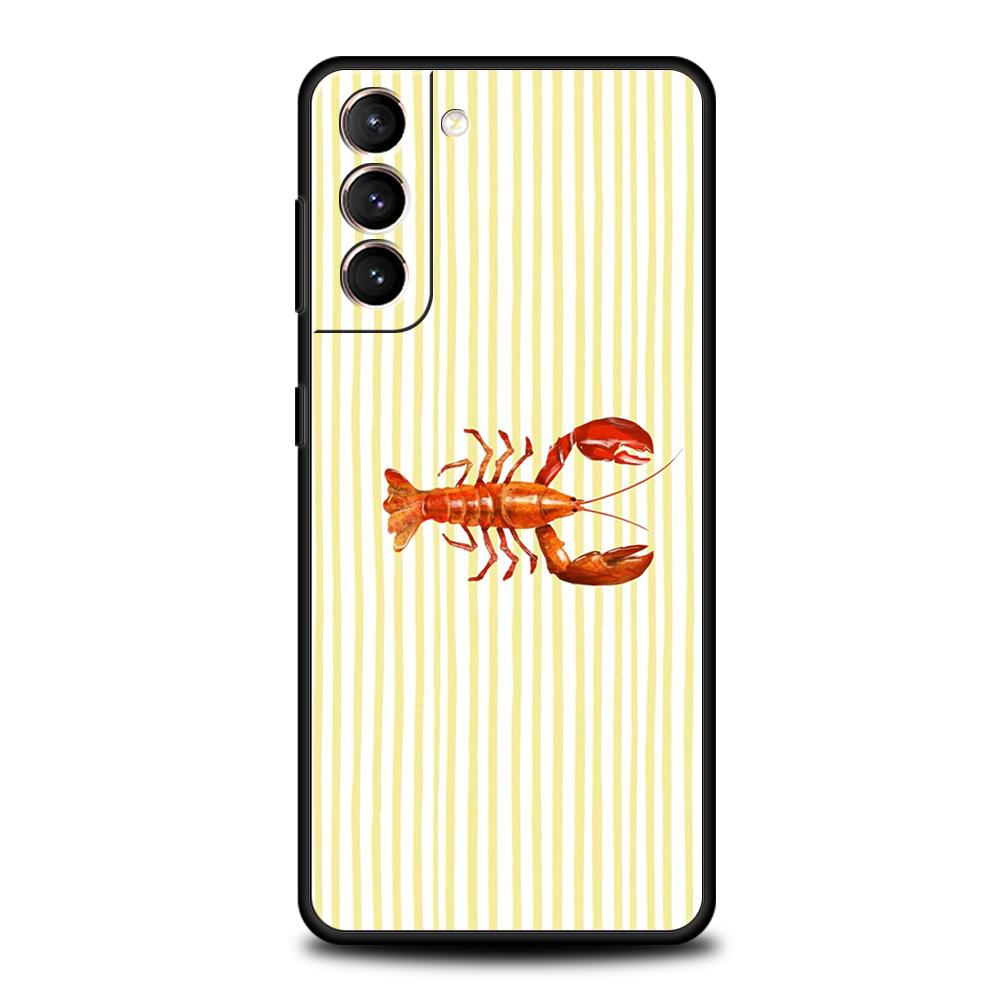 Phone Case Cover for Samsung Galaxy S25 Edge S24 S23 S22 S20 S21 FE Ultra S10 S10E Plus Soft TPU Marine Life, Crabs, Lobsters