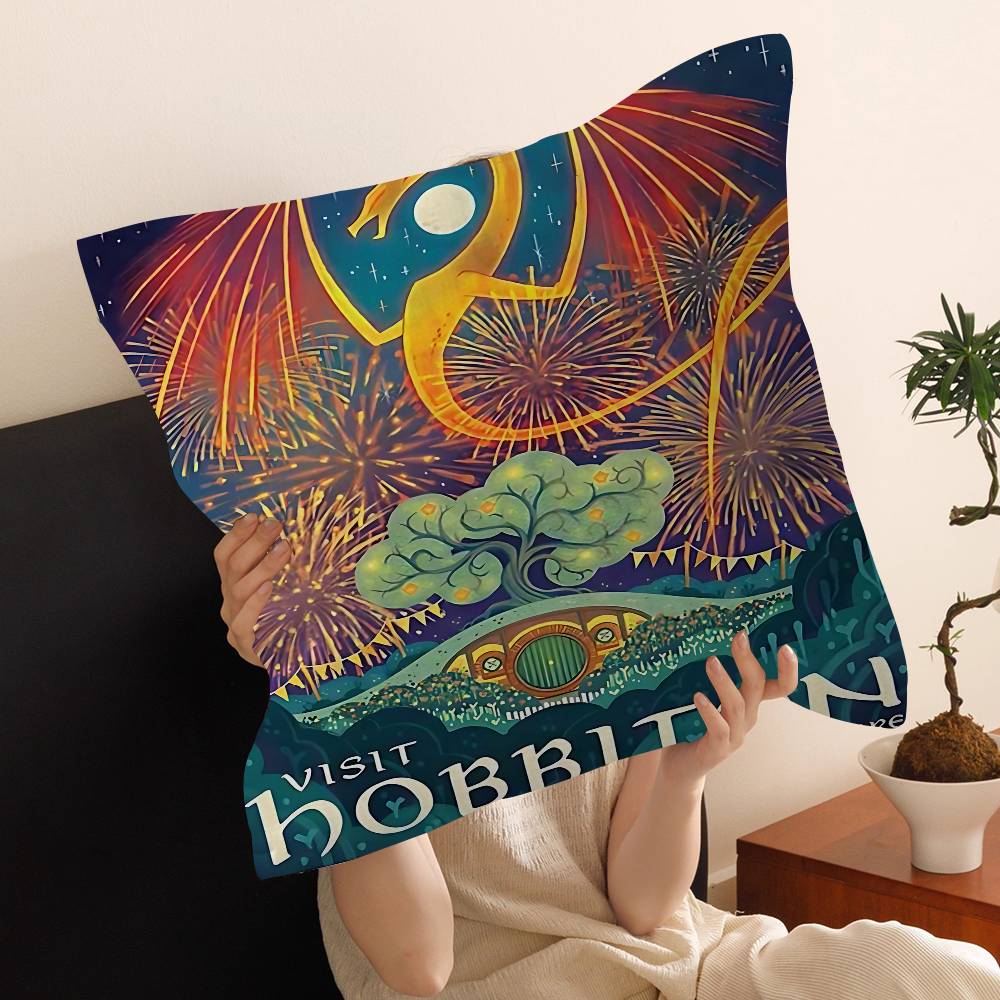 

Abstract Ring Art Retro Travel Personalized Pillow Cover Kids Bedroom Wild Party Decor Pillowcase Kid Birthday Shower Gift 12x12Inch