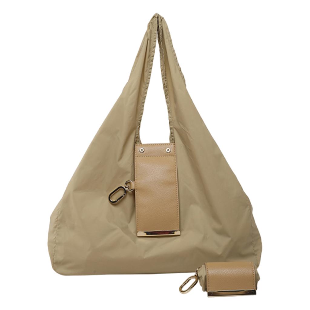 PU Leather Foldable Tote Bag Reusable Expandable Mini Organizer Bag Collapsible Travel Storage Bag Pendant Accessory Bag