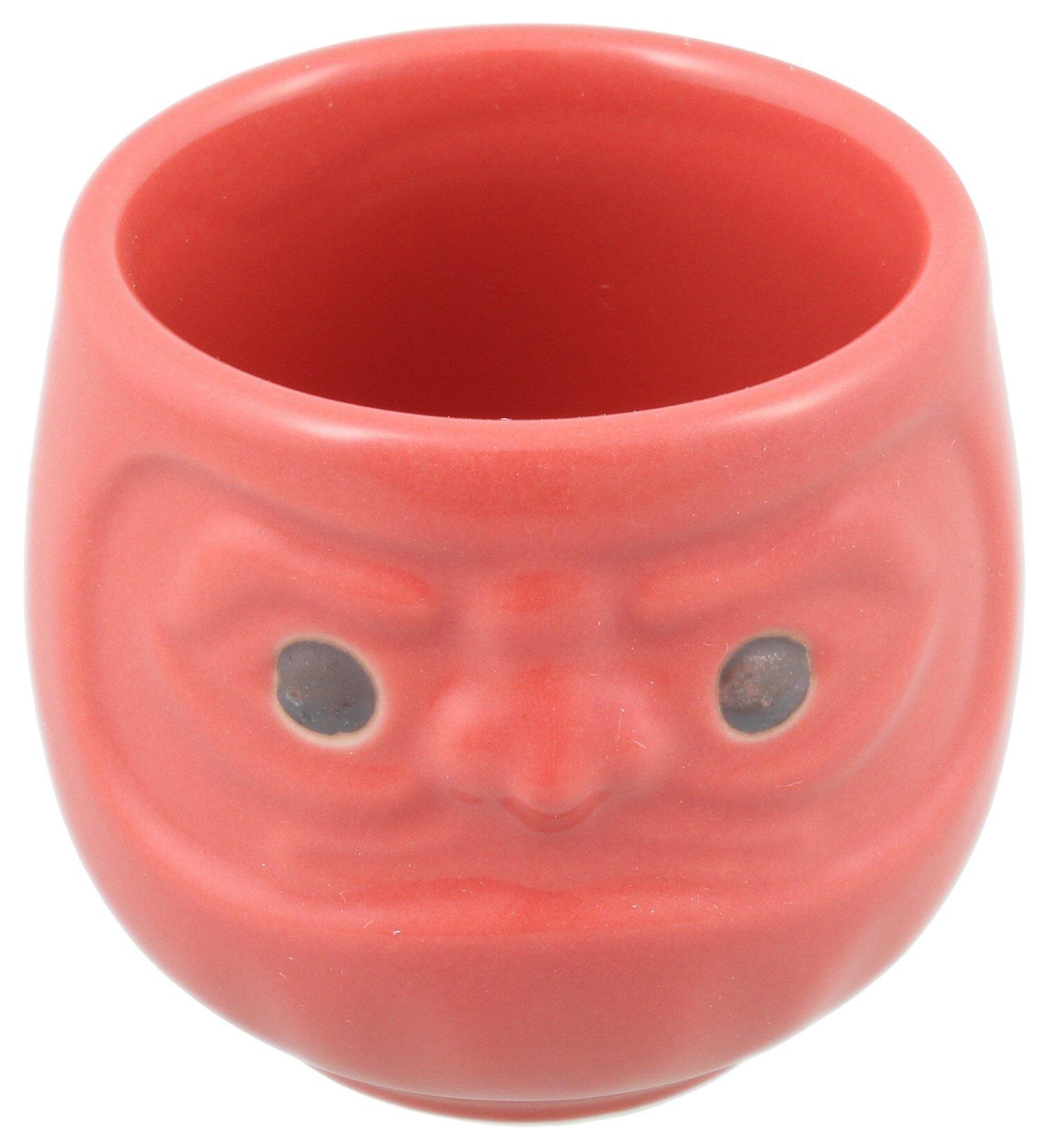Mino ware Daruma sake red K10190 cup,