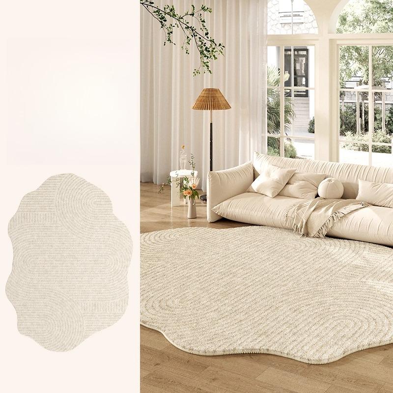 Fluffy Soft Lounge Floor Mat Thickend Plush Bedside Rug Cream Style Bedroom Decor Plush Irregular Shapes Carpets For Living Room