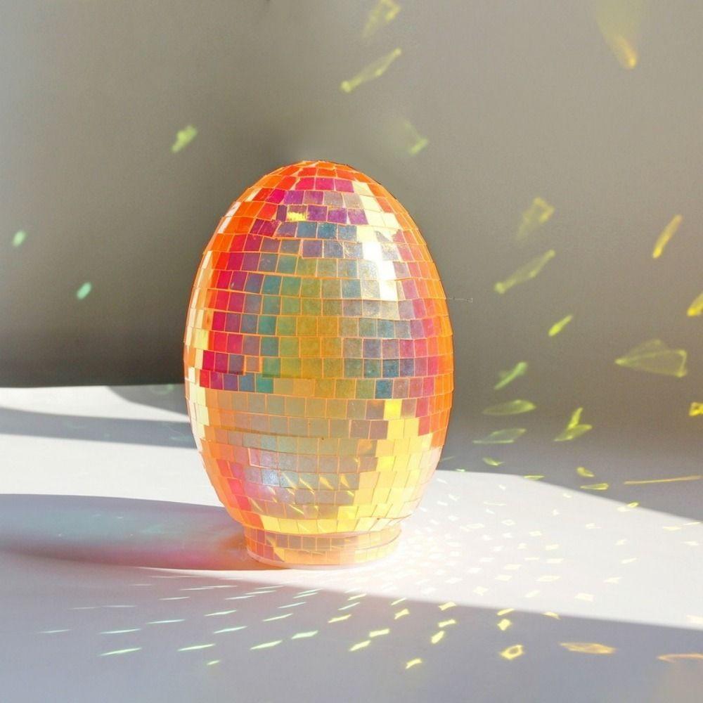 Adorable Easter Mirror Ball Decorative Reflective Mirror Ball Glass Disco Egg Ball  Festive Decor