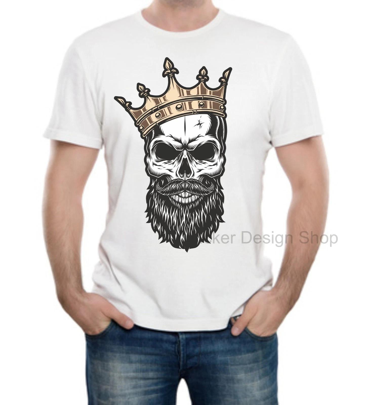 King Skull King Skull Crown T-Shirt Print Unisex Cotton Fruit of The Loom XL