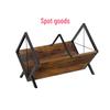 Solid Wood & Iron Retro Vinyl Record and Magazine Storage Rack 