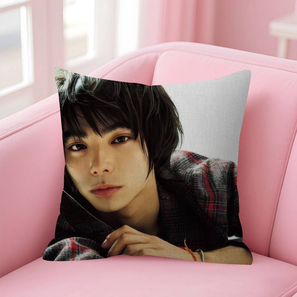 Actor NNijiro Murakami Cushion Cover Car Throw Pillow Case For Sofa Car Christmas Gift