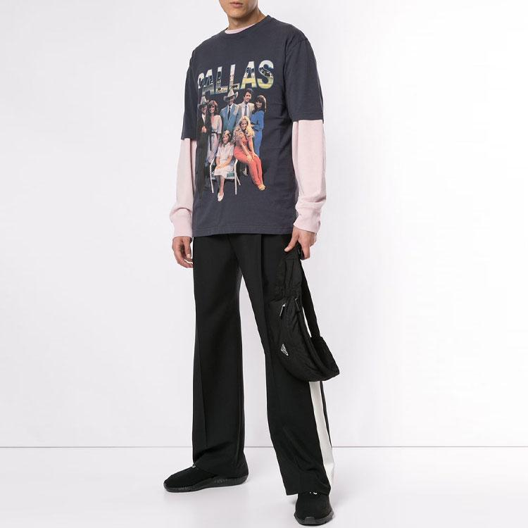 Palace Pallas Movie Character Feud Short Sleeve T-Shirt Unisex Tops Navy-Blue P16TS070